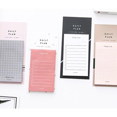 4 pcs/lot Simple Style Memo Pad Study Office Schedule Sticky Notes Kawaii Plan School Office Supplies Stationery