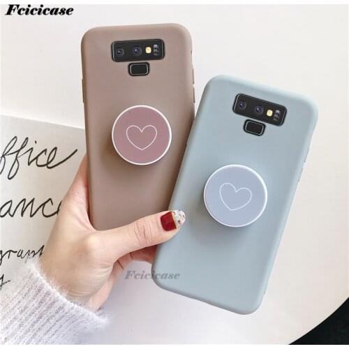Note 9 Holder Stand Case For Samsung Galaxy Note9 SM-N960F Silicone Cover Soft Phone Bags Matte Love