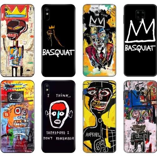 Black tpu Case For Xiaomi Redmi 7A 8 8A 9 9A 9C Case Redmi Note 8T 8 Pro T Note 9 9S 9 Pro Case Jean Michel Basquiat