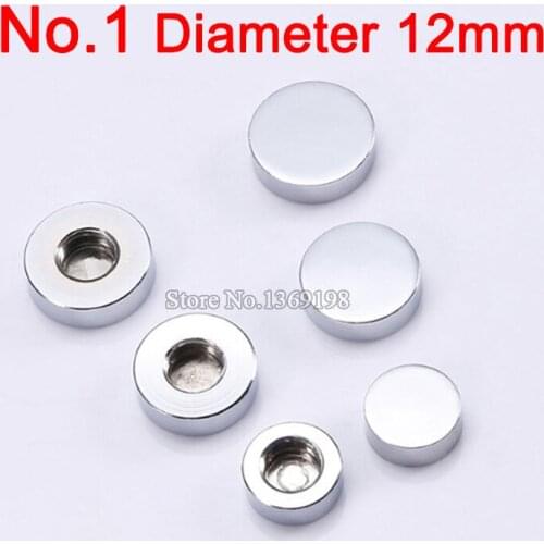 Cheap ! 1000PCS Diameter 12mm solid copper advertisement nails glass/showcase nails screws flat mirror nails decorative caps