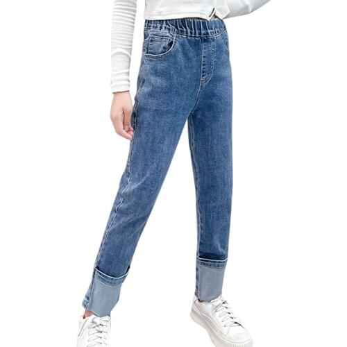 Girls Jeans Solid Color Kids Jeans For Girls Spring Autumn Kids Jeans Casual Style Childrens Jeans Clothes 6 8 10 12 14