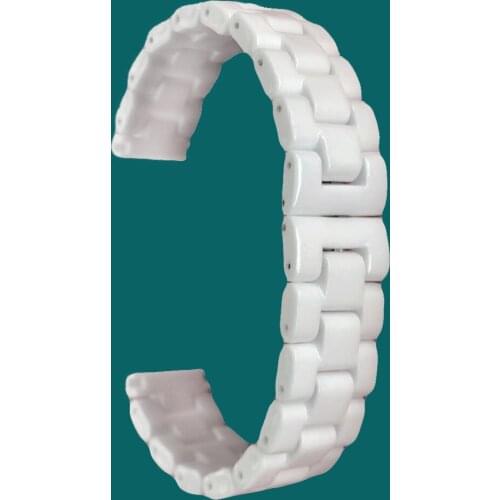 Ceramic Watch Band for Ulysse Nardin 16mm 18mm Men Women Stainless Clasp Wrist Belt Loop Strap Bracelet + Spring Bar + Tool