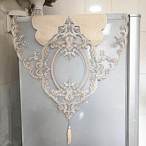 European-style lace embroidery refrigerator towel multi-function dust cover cloth tablecloth Christmas wedding decoration