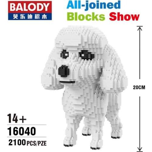 Balody Pet Dog Model Poodle Mini Blocks DIY Assembly Animal Dachshund Brick Toys for Children Gifts Educational Present 16040