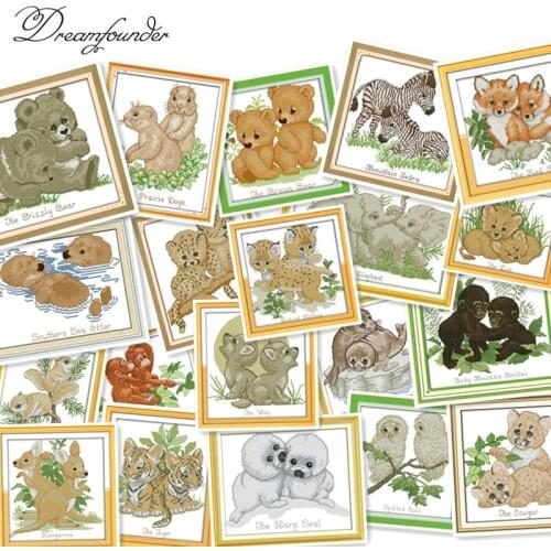 Red foxes cross stitch kit cartoon 11ct count canvas stitches embroidery DIY handmade needlework plus