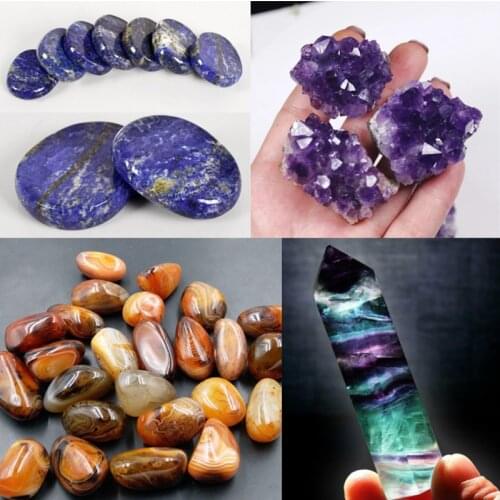 Natural Crystal Stone Healing Gemstones Lapis Lazuli Polished Palm Thumb Energy Stone Handicraft Fish Tank Decorating Home Decor