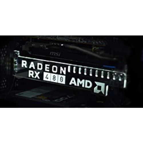 New White G8 Extended Version For RADEON RX 480 AMD LED Luminous Computer Main Box Graphics Cards Support Frame Display Card HIS