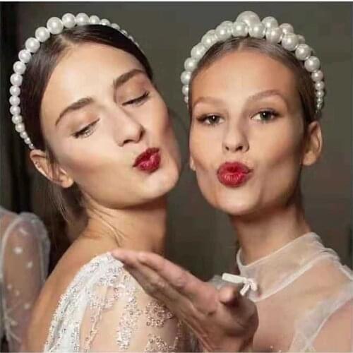 2021 New Women Elegant Full Pearls Hairbands Sweet Headband Hair Bundle Lady Hair Hoops Fashion Hair Accessories Wholesale