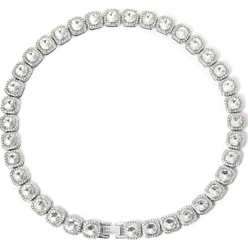 American Street Rock Candy Diamond Necklace Hip Hop Light Luxury Diamond Bungee Ins Summer Short Chain Accessories