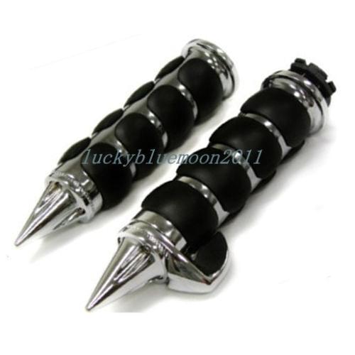 Pair 1" 25mm Motorcycle Chrome Sharp Handle Bar Hand Grips for Honda Shadow VT VTX1300 1800 Yamaha Suzuki Kawasaki