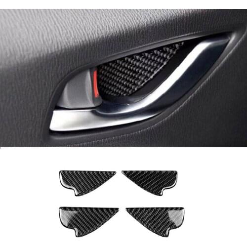 Real Carbon Fiber Inner Door Bowl Cover Decorative Trim For Mazda cx9 CX-9 2016 2017 2018 2019 2020