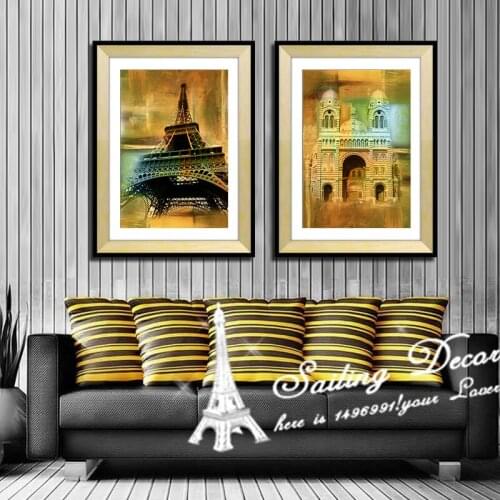 Modern abstract Eiffel Tower landscape wall picture for living room wall decor canvas art oil painting paris poster picture art