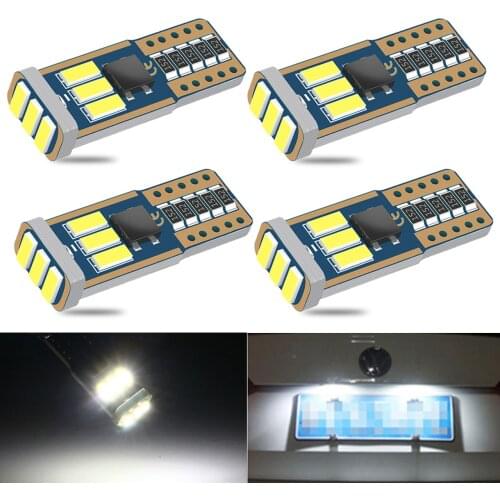 T10 LED Canbus Bulb W5W Automobiles For Peugeot 206 407 508 308 Car Interior Dome Light Reading Lamps Error Free White Amber