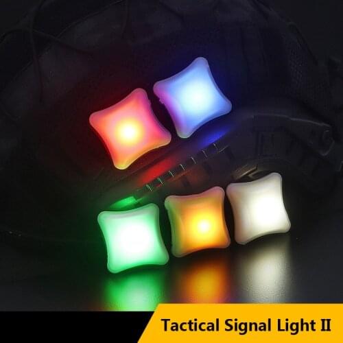 Tactical Signal Light Indicators Helmet Light Survival Lamp with Magic Tape Waterproof Outdoor Military Molle Hunting Vest LED