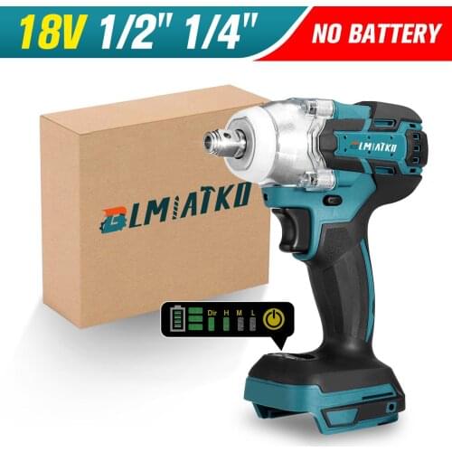 Upgrade 4 Speed Brushless Cordless Electric Impact Wrench Rechargeable 1/2 inch Wrench Power Tools for Makita 18V Battery