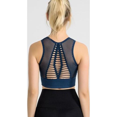 Women Bra Breathable Back Mesh Sports Bra for Women Shockproof Running Fitness Bra with Cup Female Gym Clothes Workout Yoga Top