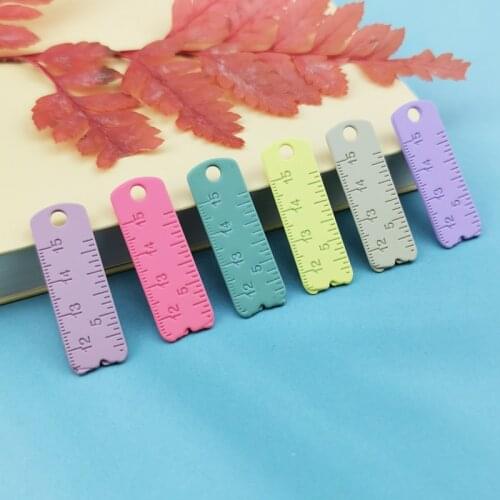 10pcs 10*29mm Gold Ruler Caliper Enamel Charms Fashion Ruler Earring Pendants Charms For Bracelet Jewelry Making Accessory