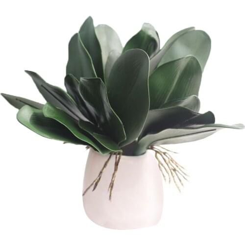 2/4PCS Orchid Plastic Artificial Plants Butterfly Phalaenopsis Fake Plant Leaf Home Garden Decoration Artificial Flowers