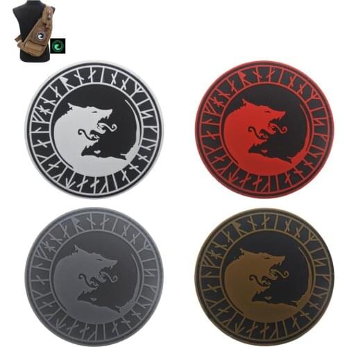 3D Viking Wolf PVC Patch Emblem Armband Badge Military Decorative Sewing Applique Embellishment Tactical Patches