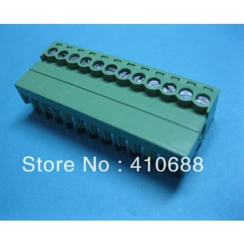 50 Pcs 3.5mm 12 way/pin Screw Terminal Block Connector Green Pluggable Type High Quality HOT SALE