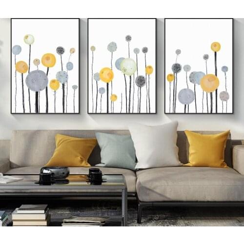 Abstract Dandelion Poster Scandinavian Style Plant Flower Wall Art Canvas Painting Modern Print Living Room Decoretion