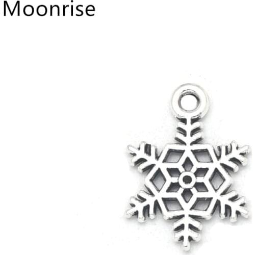 Antique Silver Christmas Snowflake Charms Pendants for Crafting, Jewelry Findings Making Accessory for DIY Necklace Bracelet