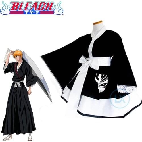 Anime Bleach Cosplay Costume Bleach Kurosaki ichigo Lolita Kimono Dress Full Sets Custom Made Female Girls Halloween