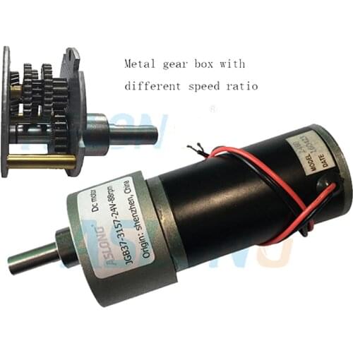 Aslong factory supplier DIA 37mm gear box with 3157 dc motor12v 24v High Torque DC Metal reducer Motor from 1280rpm to 9rpm