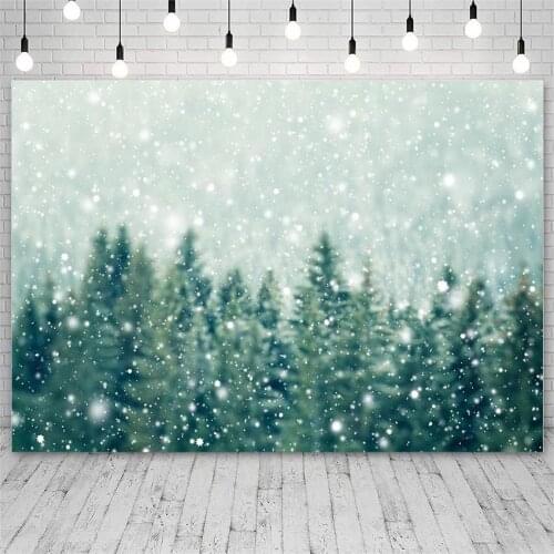 Avezano Backdrop Merry Christmas Tree Winter Pine Snowflake Bokeh Photography Backgrounds Photo Studio Photozone Photocall Props