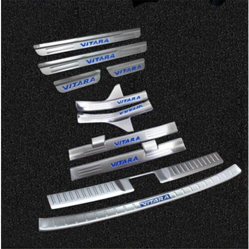 Car styling stainless steel Rear Bumper Car door cover inside and outside door sill plate For Suzuki Vitara 2015 -2018