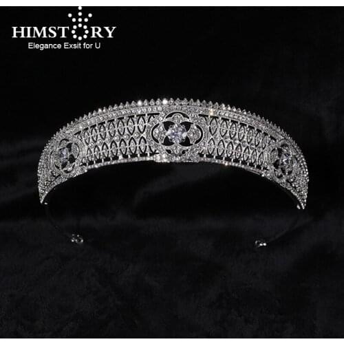 Himstory Vintage European Rhinestones Wedding Tiaras and Crowns Bridal Noble Princess Headpiece Hair Accessories