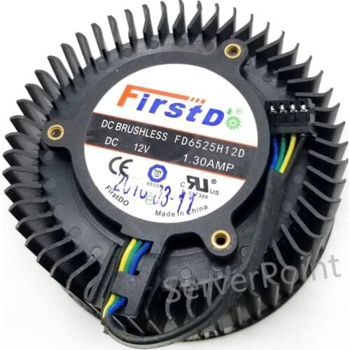 Free Shipping FD6525H12D 65mm 12V 1.3A 4 Pin For AMD Radeon R9 270 270X Graphics Card Cooling Fan