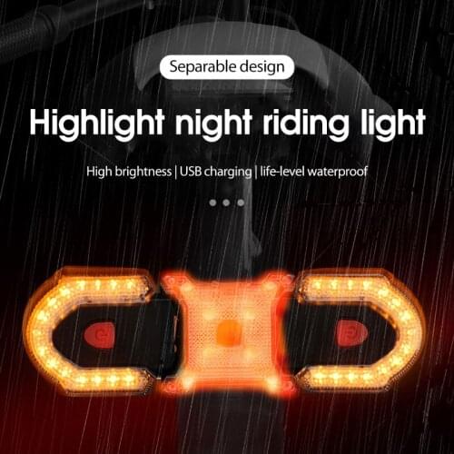 USB Wireless Remote Control Charging Split Type Steering Mountain Bike Taillight Bicycle Lights Bicycle Accessories