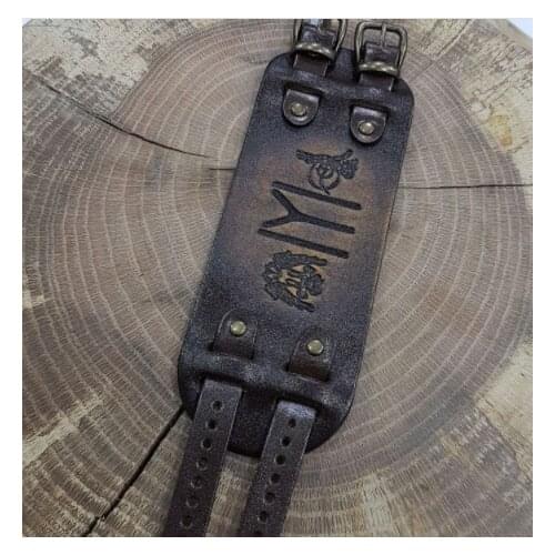 100% genuine leather bracelet-Buckled-Adjustable-Wristband width: 3 CM Length 16 CM - 100% Made of original calf leather