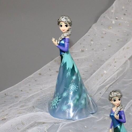 Disney Frozen Elsa Action Figure Snow Queen Princess Model Toys Princess Cake Decoration Cartoon Anime Figures Dolls Kids Gifts