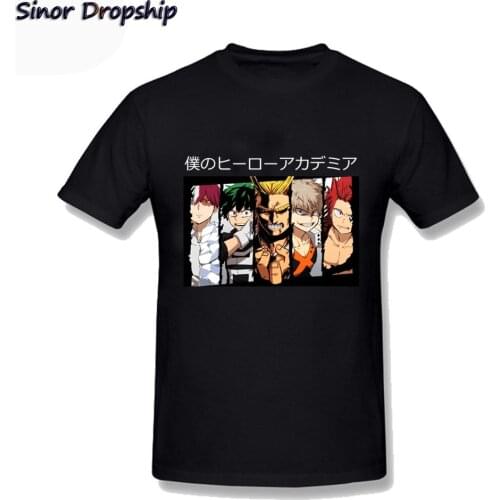 Janpanese My Hero Academia Tshirt Oversized Short Sleeve 100% Cotton Print T Shirt Streetwear Mens Funko Pop Men Clothing 3XL