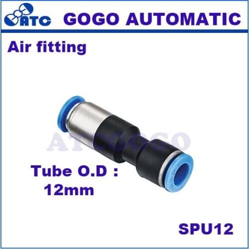 GOGO 10pcs a lot Straight quick plastic connector 12mm pneumatic pipe one touch fitting SPU-12 air hose union joint
