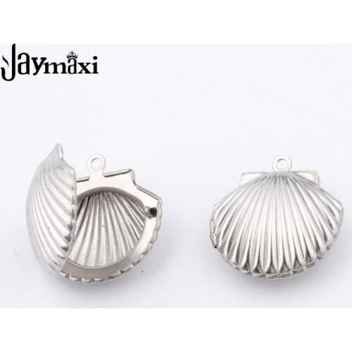 Jaymaxi DIY Jewelry for Necklace Charm Stainless Steel Shell Phase Box Phase Box Accessories Stereo Shell Pendant 10PIECES/LOT