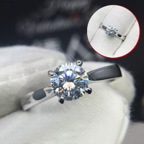 9K White Gold Ring 1ct 2ct 3ct VVS1 Moissanite Classic moissanite Jewerly 4 claws Anniversary Engagement Gift