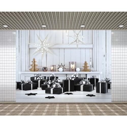 Lyavshi photography background Christmas gift White wooden floor winter backdrop Christmas party Photo background studio