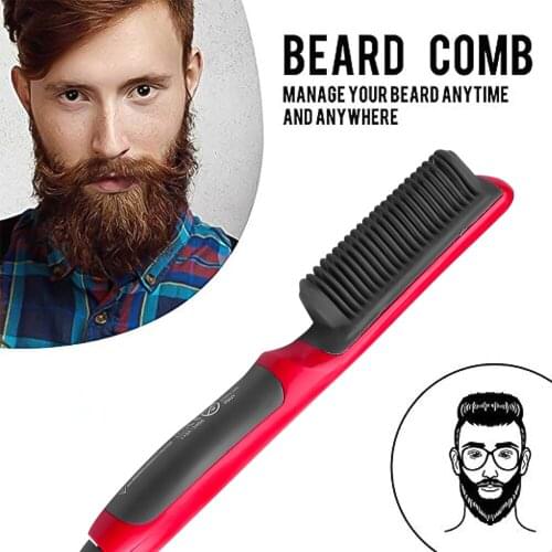 Multifunctional Quick Beard Hair Straightener Styler Curler Comb Beard Curler Permed Clip Styling Tools Hair Electric Comb