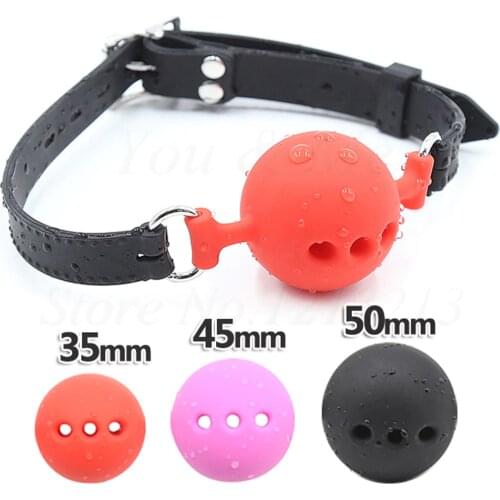 3 Size Soft Silicone Open Mouth Gag Ball BDSM Bondage Restraints Sex Toy For Adults Slave Open Hole Ventilation Gag For Couples