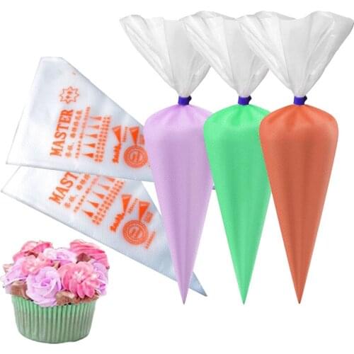 Disposable Pastry Piping Bags 100Pcs/Pack Anti Burst Cream Icing Bags Cookie Cupcake Macarons Tools Frosting Cake Decorating Set