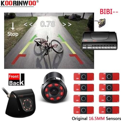 Koorinwoo Original 13MM Flat Car Parking sensor 8 Show Distance Front Sensor Backlight Night Vision Camera Trunk For Radio DVD