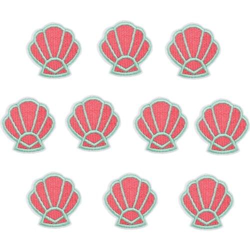 10PCS shells embroidery patches for clothing iron on patch applique embroidery iron patch for clothing stickers for clothes DIY