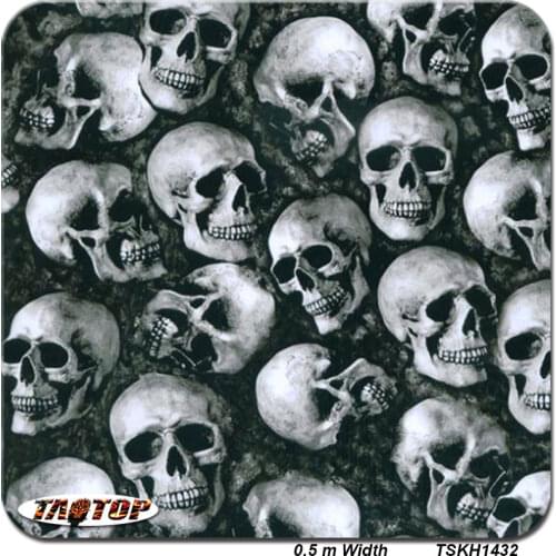ITAATOP TSKH1432 0.5m *2M Popular black skull hydro dip film water transfer printing film hydrographic film