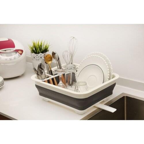 Folding Dish Rack Home Kitchen Organizers Kitchen Storage Boxes Shelf Plate Dish Drainer Bowl Cup Spoon Z22