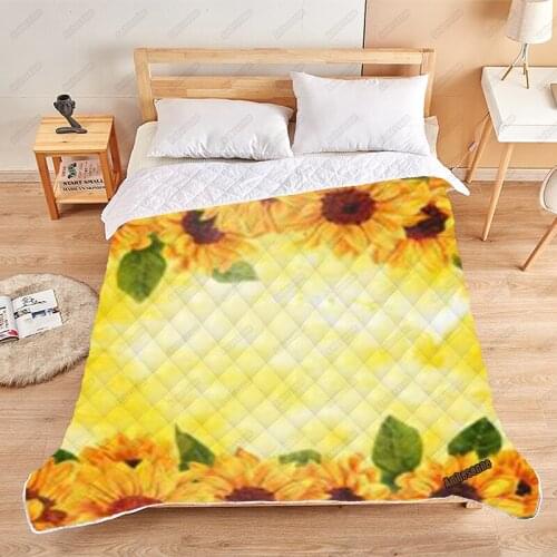 Sunflower Comforter Print On Demand Summer Quilt Kids Adult Quilted Bed Covers And Bedspreads Picnic Quilts Camping Warm Quilt