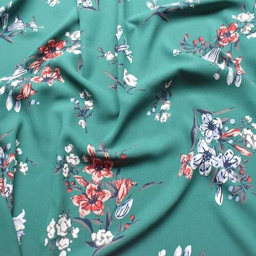 HLQON polyester plain Chiffon flower green fabric for dress cloth felt patchwork tissue coat Sewing DIY Material by 100x145cm