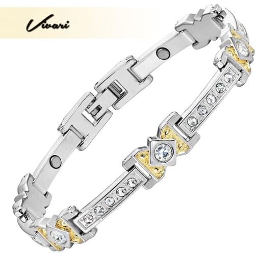 Vivari Ladies Magnets Bracelet For Women Crystals Bio Energy Magnetic Power Chain Charm Bangle Jewelry Remove Pain Bracelets